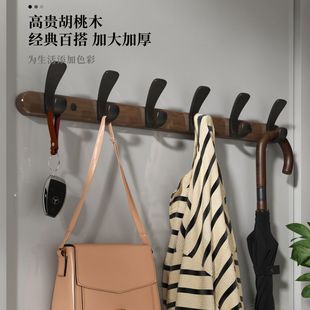 Hanging Hook Punch-free Log Wind Entry Door Rear Coat Hook Toilet Bathroom Waterproof Solid Wood Storage Hook
