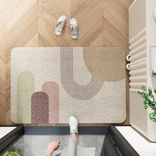 Entrance Floor Mat Advanced Sense Entrance Door Scraping Mud Rubbing Soil Floor Mat Entrance Doorway Dirt-resistant Easy-to-take-care Silk Ring Floor Mat