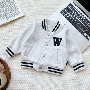 Infant and Toddler Jackets Ins Spring & Fall New Products for Boys and Girls Short Baseball Uniforms Baby Embroidered Letter Jackets Trendy