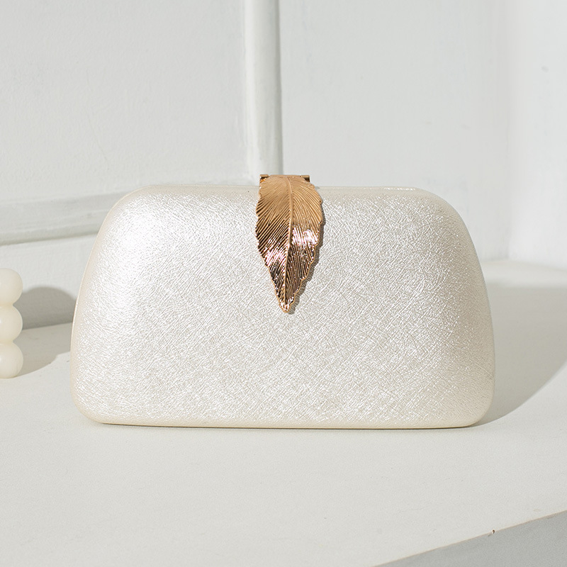 European and American Cross-Border New Clutch Bag Metal Leaf Hijab High-End Dinner Bag Evening Bag Dress Small Handbag