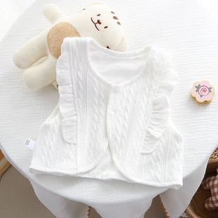 Baby's Vest Female Baby's Spring and Autumn Wearing Western-style Waistcoat Double-layer Cotton Ponylet Baby Warm Vest