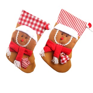 Amazon Cross-border New Christmas Stocking Christmas Eve Kids Gift Candy Bag Tree Hanging Fireplace Pendant Decorations