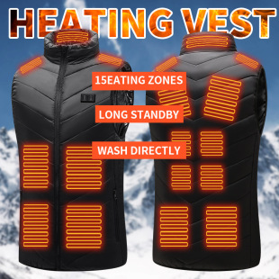 Smart heating vest warm heating double control three-gear temperature control cold-proof zone 15 smart heating clothes