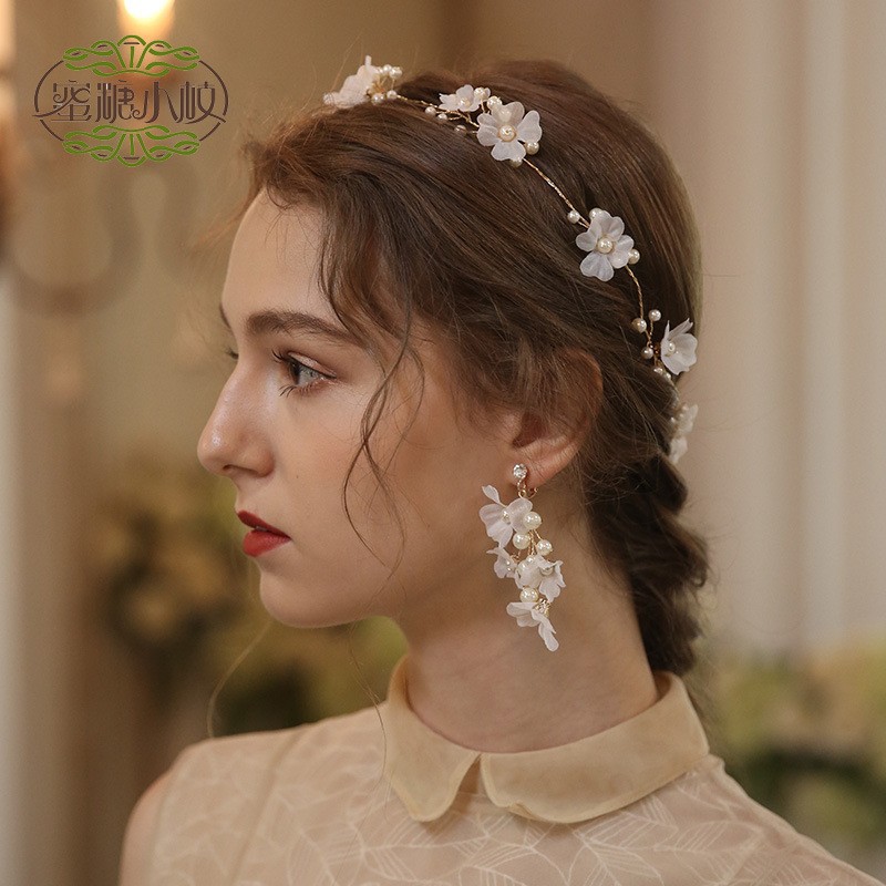 Bridal Earrings Cross-Border Hot Sale Handmade Wedding Earrings Jewelry Photo Travel Photography Manufacturer Wholesale
