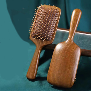 Sandalwood air cushion comb hair meridian massage comb solid wood airbag comb factory wholesale compact air cushion wood comb