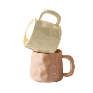 Cream Style Mug Girl's Ceramic Mug High Color Value Large Capacity Niche Design Sense Couple's Water Cup Coffee Cup