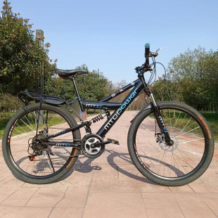 Bicycle Adult Mountain Bike with Rear Seat Can Carry People Double Shock-Absorbing Mountain Bike 2624 Student Variable Speed Bicycle