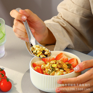 Stainless steel spoon soup small spoon [Round Bottom]]
