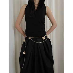 Bohemian Ethnic Style Pearl Butterfly Waist Chain Women's Multi-layer Design Sense Belt All-match Dress Accessories Trendy