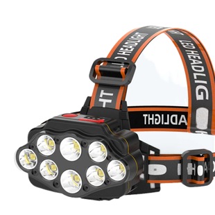 Eight nuclear led strong light outdoor camping light strong light usb rechargeable night fishing light long shot flashlight mine work headlight