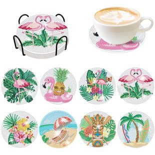 Amazon hot selling diamond painting handmade DIY coaster popular products all styles with shelf handmade sticking diamond show suit