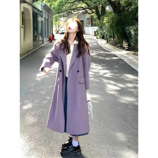 Purple Trenchcoat Coat Women's Spring and Autumn 2025 New Small Mid-length British Style Casual Suit Coat