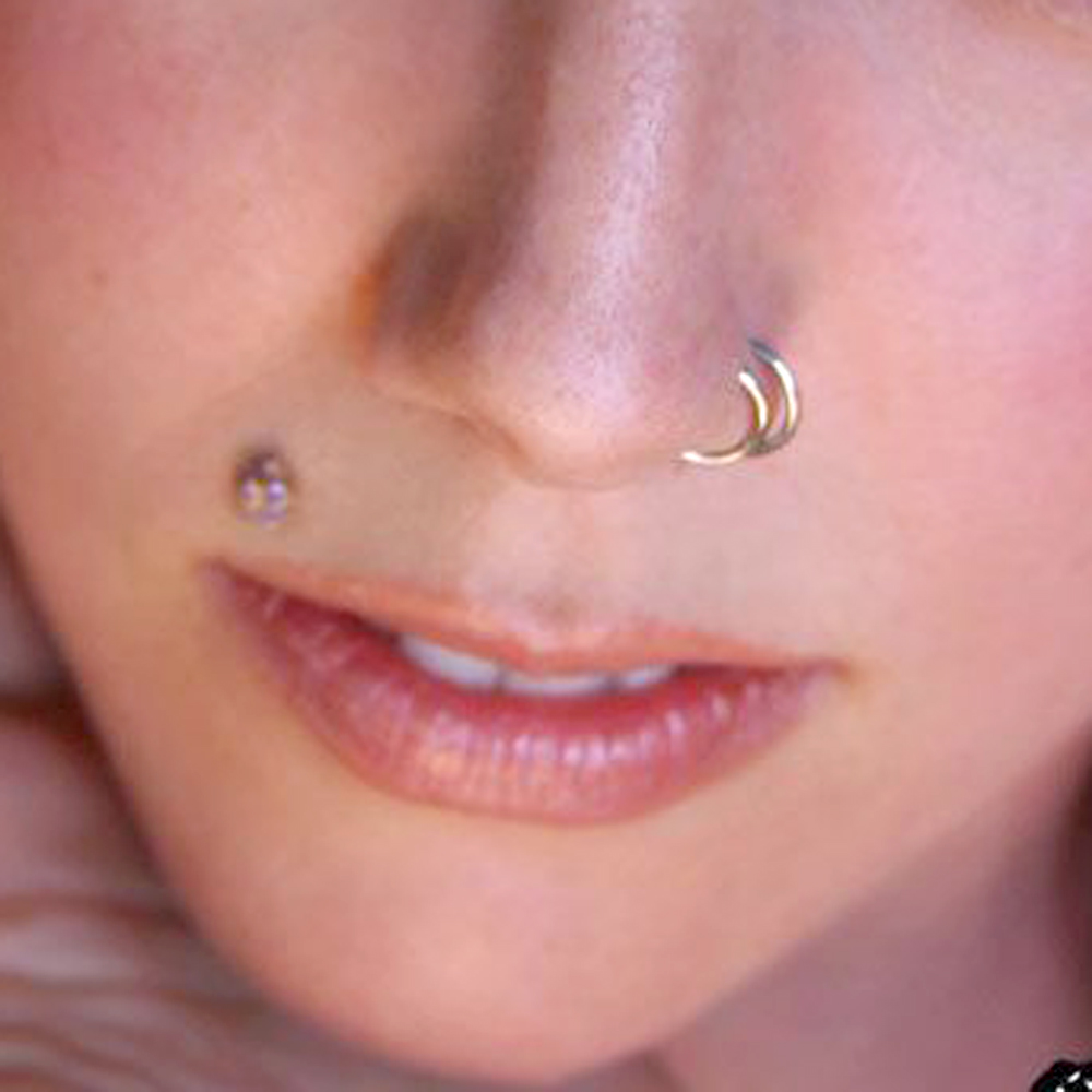 Cross-border simple style new 316 stainless steel three-layer nose ring puncture nose ornaments human body puncture multi-function earrings