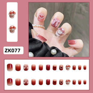 Diamond net red high-grade wearing nail nail patch detachable wearing nail wholesale 24 pieces of nail patch