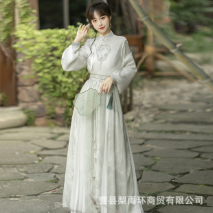 Original Hanfu Women's Improved Hanfu Elements New Chinese Style National Style Top Half Skirt suit Spring and Autumn Daily Elegant Hanfu