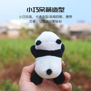 Cute bicycle electric car battery motorcycle mountain bike with decorative panda doll creative small pendant accessories