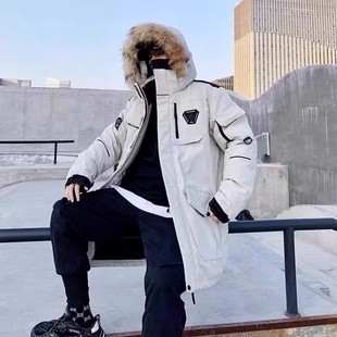 40 degrees below zero medium and long down jacket men's and women's northeast tooling cold-proof couples winter Harbin travel thick coat