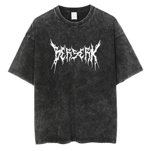 Harajuku Anime Print T-Shirt Men Streetwear Vintage Black Ts