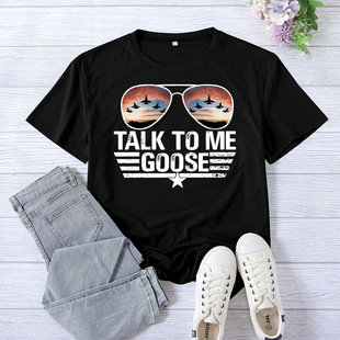 Амазонка Источник talk to me с короткими рукавами для женщин досуг Летний досуг свободный круглый воротник