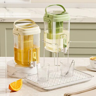 Amazon's New Cold Water Kettle with Faucet for Home Camping Style Party Lemon Water-cooled Bucket Fruit Tea Bucket Large Capacity