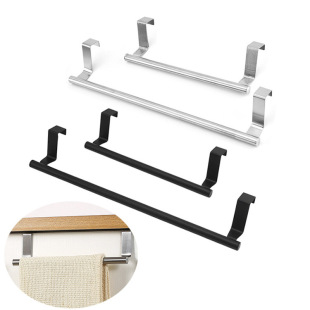 Stainless steel hanging single bar towel rack punch-free cabinet door back rag rack towel bar cabinet door hanging