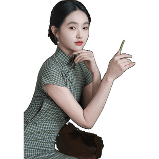 Luoshibo Traditional Cheongsam for Women, Summer Plaid 2025 New High-End Elegant Young Style Suitable for Daily Wear