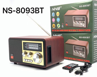 Новый NS-8093BT деревянный рисунок ретро Bluetooth динамик креативный портативный FM рабочий стол маленький звук избыточный вес сабвуфер