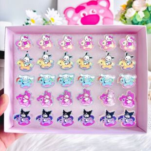 Мультфильм Sanrio дети светящиеся кольца студенческие акриловые кольца кулуми девочка палец лампа детская игрушка