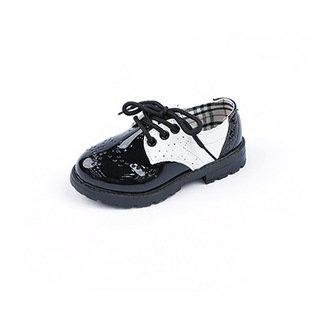 Children's Leather Shoes 2024 Spring and Autumn Boys Black Dance British Style Small Leather Shoes Girls' Wedding All-match Shoes Fashion