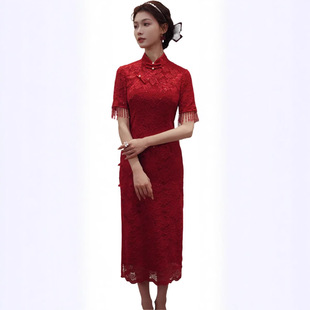 Cheongsam невесты тост платье 2023 новый молодой полноценный новый китайский красный обручальное свадебное платье
