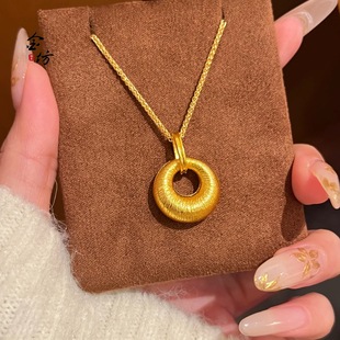 New Style Gufa Shagin Brushed Gold Tuotuo Pendant Necklace Women's Light Luxury High-end Refined New Chinese Style Clavicle Chain for Women