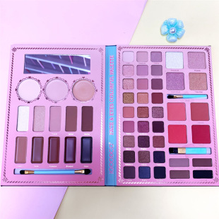 Foreign trade cross-border sailor girl pattern 52 color pearlescent matte highlight blush eye shadow concealer eyebrow powder makeup plate