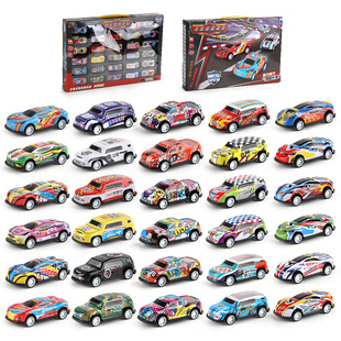 Children's Mini Metal Sports Car Set 1:72 Scale 30 Racing Sports Car Back Force Inertia Racing Alloy Model