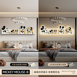 Children's Room Decorative Painting Cartoon Mickey Bedroom Room Background Wall Painting Atmosphere Boys' and Girls' Bedside Fresco