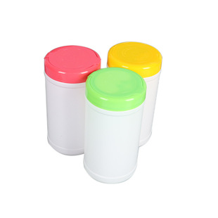 HDPE Flip-top Wet Wipes Bucket Round Alcohol Disinfectant Packaging Jar Easy-pull Paper Wet Wipes Packaging Bottle Plastic Bottle