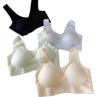 High Elastic Sports Underwear Women's Cross-border Women's Shockproof Yoga Vest Fixed Cup Machine Washable Naked Seamless Ultra-thin Underwear