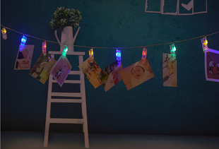 Factory wholesale photo clip battery light string led creative small colored lights indoor postcard decorative lights Christmas lights