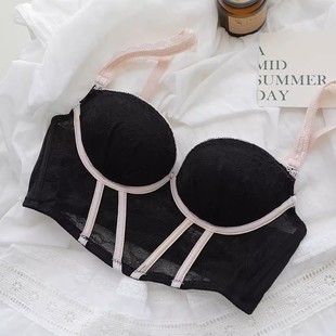 Spring atmosphere French lace underwear girl's small breasts gathered up for collection accessory breasts without steel ring sexy bra suit