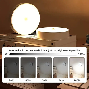 led human body induction night light wireless magnetic usb charging dimming two-color wardrobe cabinet lamp bedside remote control lamp