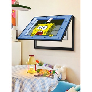Spongebob Watch Box Decorative Painting Punch-free Cartoon Strength Distribution Box Modern Simple Living Room Sheltering Hanging Painting