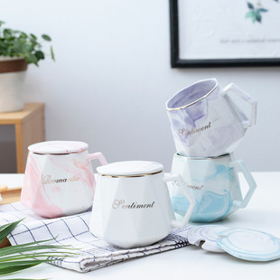 Creative Personality Diamond Diamond Mug High Color Value Ceramic Water Cup Coffee Cup Couple Cup Gift Box