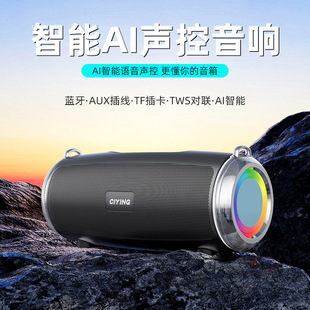 New Cross-border Bluetooth Speaker Home Outdoor Portable Subwoofer Dual Speaker Color Light Card Mini Small Sound
