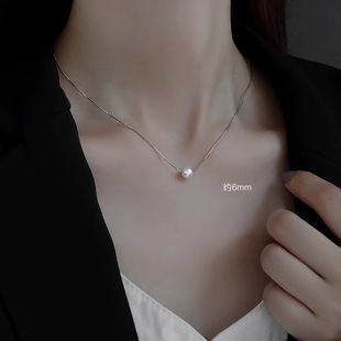 Cross-border imitation pearl pendant clavicle chain women's simple temperament niche design necklace box chain manufacturers wholesale