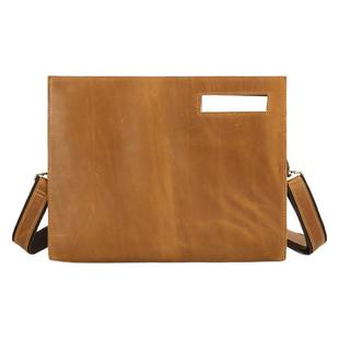 Malute Retro Top Layer Cowhide Men's Bag Casual Crazy Horse Leather Shoulder Bag High-end Simple Crossbody Bag Clutch Bag