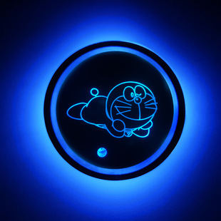 Car LED luminous cup mat colorful cup mat car atmosphere light usb charging non-slip cup mat lamp support fixed figure