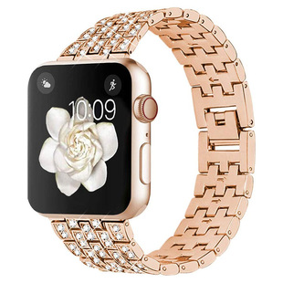 Good quality 24-hour smoke measurement stainless steel clasp diamond strap ladies five-bead bracelet
