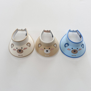 Qiunan children's sunscreen hat 2025 summer new cartoon baby hat empty hat boys and girls sun hat