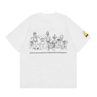 2024 summer new fashion brand men's and women's lovers plus size loose pullover short sleeve ASSC letter T-shirt