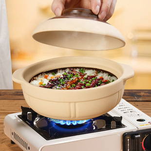 Household clay porcelain casserole high temperature resistant open fire gas dry burning 500 degrees glaze-free restaurant soup pot stew pot rice pot