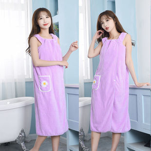Adult bath towel can be worn women's bath skirt knee-high changeable bath towel super thick bath skirt plus size 40.00 kg-85.00 kg sling quick-drying robe
